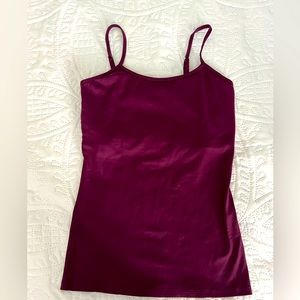 WHBM Plum Cami with shelf bra